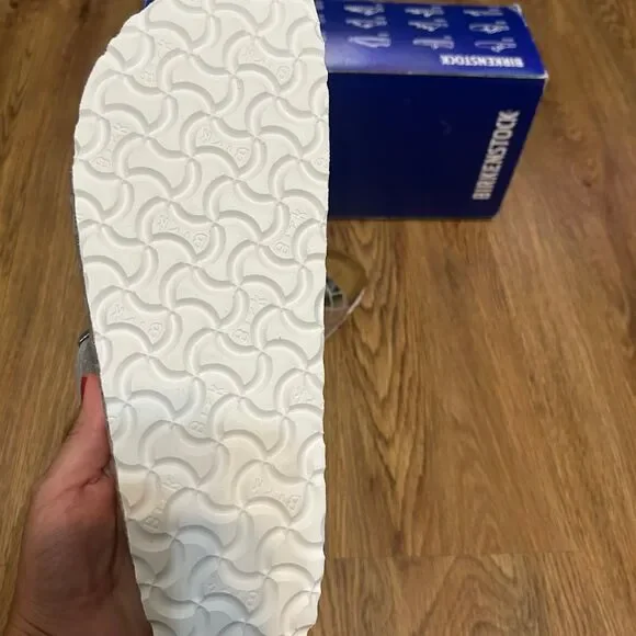 Birkenstock Arizona silver metallic sandals shoes women’s eur 40 new - Picture 5 of 8